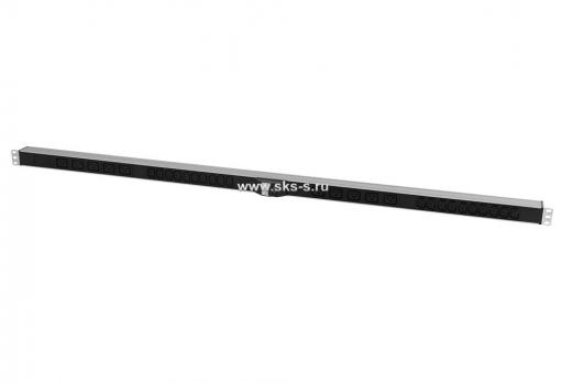 Вертикальный блок розеток Rem-32 без шнура с авт., инд., 10 IEC 60320 C19, 20 IEC 60320 C13, 32 А, алюм., 33-38U, колодка