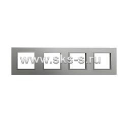 Рамка 4-постовая из натурального анодированного алюминия LK45
