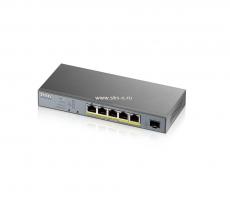 Гибридный Smart L2 коммутатор PoE+ для IP-видеокамер Zyxel GS1350-6HP [GS1350-6HP-EU0101F]