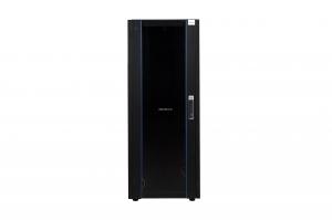 Шкаф напольный, телекоммуникационный 19", 36U 600х600, передняя дверь стекло, задняя стенка сплошная, металл, черный