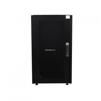 Шкаф напольный, телекоммуникационный 19", 26U 600х800, передняя дверь перфорация, задняя стенка перфорированная, черный