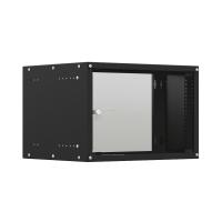 19'' Настенный телекоммуникационный шкаф NTSS LIME 6U 550x450x370 мм, стеклянная дверь, боковые стенки не съемные,  черный RAL 9005