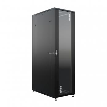 19" напольный шкаф ПРЕМИУМ 42U 600x1000 мм, передняя дверь стекло, регулируемые опоры, RAL9005
