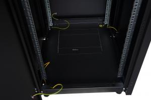 Шкаф напольный, телекоммуникационный 19", 26U 600х1000, передняя дверь металл, задняя стенка сплошная, металл, черный