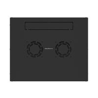 19'' Настенный телекоммуникационный шкаф NTSS LIME 9U 550x450x500 мм, стеклянная дверь, боковые стенки не съемные,  черный RAL 9005