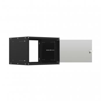 19'' Настенный телекоммуникационный шкаф NTSS LIME 9U 550x450x500 мм, стеклянная дверь, боковые стенки не съемные,  черный RAL 9005