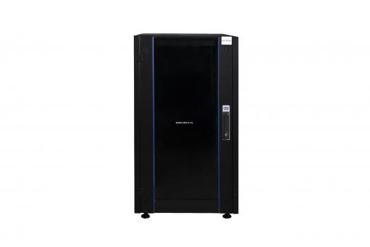 Шкаф напольный, телекоммуникационный 19", 36U 800х800, двойная передняя дверь стекло, двойная задняя металлическая дверь, черный