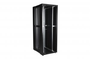 Шкаф напольный, телекоммуникационный 19", 47U 800х1000, двойная передняя дверь перфорация, двойная задняя дверь перфорированная, черный