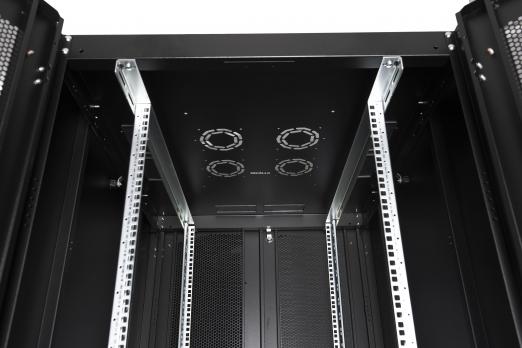 Шкаф напольный, телекоммуникационный 19", 47U 800х1000, двойная передняя дверь перфорация, двойная задняя дверь перфорированная, черный