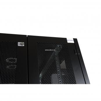 Шкаф напольный, телекоммуникационный 19", 47U 800х1000, двойная передняя дверь перфорация, двойная задняя дверь перфорированная, черный