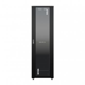 19" напольный шкаф ПРЕМИУМ 22U 600х800 мм, передняя дверь стекло, регулируемые опоры, цвет черный