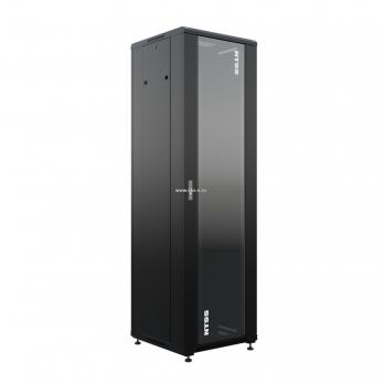 19" напольный шкаф ПРЕМИУМ 32U 600х600 мм, передняя дверь стекло, регулируемые опоры, цвет черный
