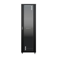 19" напольный шкаф ПРЕМИУМ 42U 600х600 мм, передняя дверь стекло, регулируемые опоры, цвет черный