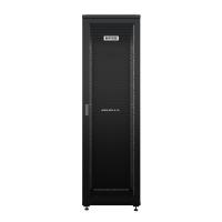 19" напольный шкаф ПРЕМИУМ 22U 600х600 мм, передняя дверь перфорация, регулируемые опоры, цвет черный