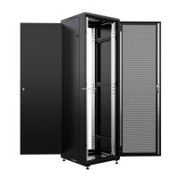 19" напольный шкаф ПРЕМИУМ 32U 600х600 мм, передняя дверь перфорация, регулируемые опоры, цвет черный