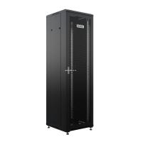 19" напольный шкаф ПРЕМИУМ 42U 600х600 мм, передняя дверь перфорация, регулируемые опоры, цвет черный