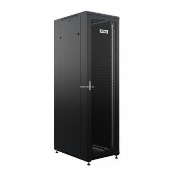 19" напольный шкаф ПРЕМИУМ 42U 600х800 мм, передняя дверь перфорация, регулируемые опоры, цвет черный