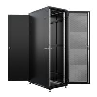 19" напольный шкаф ПРЕМИУМ 42U 800х1000 мм, передняя дверь перфорация, регулируемые опоры, цвет черный