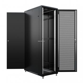 19" напольный шкаф ПРЕМИУМ 42U 800х1000 мм, передняя дверь перфорация, регулируемые опоры, цвет черный
