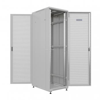 19'' Напольный серверный шкаф NTSS ПРЕМИУМ 22U 600x800 мм, передняя и задняя дверь перфорация, боковые стенки, регулируемые опоры, RAL 7035