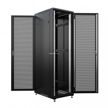 19'' Напольный серверный шкаф NTSS ПРЕМИУМ 42U 600x600 мм, передняя и задняя дверь перфорация, боковые стенки, регулируемые опоры, RAL 9005