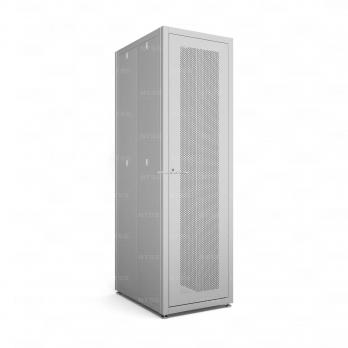 19'' Напольный телекоммуникационный шкаф NTSS СТАНДАРТ 42U 600х800 мм, передняя и задняя дверь перф.,  боковые стенки съемные, RAL 7035