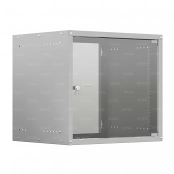 19'' Настенный телекоммуникационный шкаф NTSS LIME 12U 550x600x635 мм, стеклянная дверь, боковые стенки не съемные,  серый RAL 7035