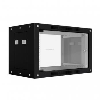 19'' Настенный телекоммуникационный шкаф NTSS СТАНДАРТ 6U 600x450x370 мм, стеклянная дверь, боковые стенки съемные, RAL 9005