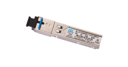 Модуль GIGALINK SFP, WDM, 155Mb/1,25Gb/s, одно волокно SM, SC, Tx:1310/Rx:1550 нм, DDM, 8 дБ (до 3 км)