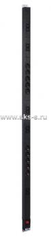 Вертикальный блок розеток Rem-16 с выкл., 10 Schuko, 10 C13, вход IEC 60320 C20 16A, алюм., 33-38U
