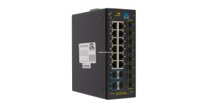 Коммутатор GIGALINK, L3, индустриальный на DIN рейку, 12x10/100/1000Mbps (1-8 PoE af/at), 8x1000mbs SFP, 4x10Gbps SFP+, 1 Консольный RJ-45, питание 48