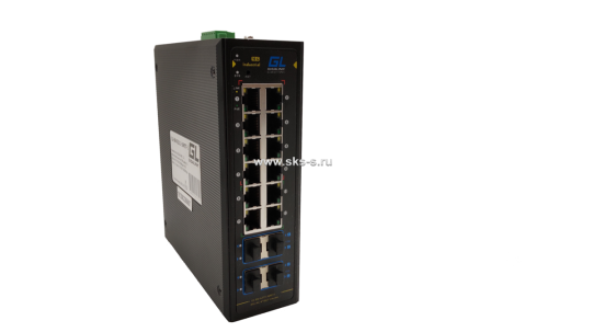 Коммутатор GIGALINK, L3, индустриальный на DIN рейку, 8x10/100/1000Mbps PoE (af/at), 410/100/1000mbs RJ-45, 4x10Gbps SFP+, питание 48В 480W поставляет