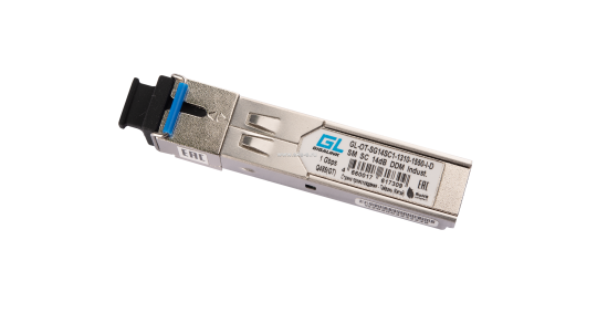 Модуль промышленный GIGALINK SFP, WDM, 1Гбит/c, одно волокно SM, SC, Tx:1550/Rx:1310 нм,DDM, 14 дБ (до 20 км) -40C