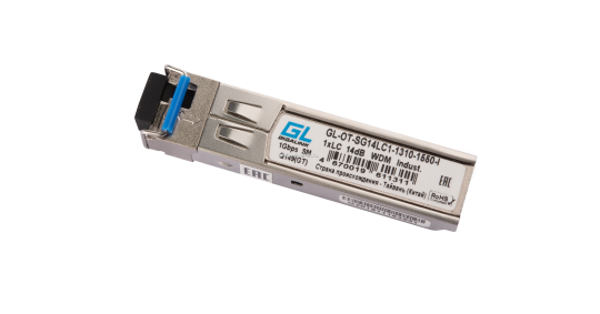 Модуль промышленный GIGALINK SFP, WDM, 1Гбит/c, одно волокно SM, LC, Tx:1310/Rx:1550 нм, 14 дБ (до 20 км) -40C