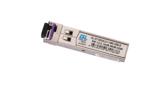 Модуль GIGALINK SFP, WDM, 1Гбит/c, одно волокно SM, LC, Tx:1490/Rx:1550 нм, DDM, 24 дБ (до 80 км)