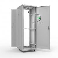 19" напольный шкаф ПРЕМИУМ 32U 600х1000 мм, передняя дверь перфорация, регулируемые опоры, цвет серый