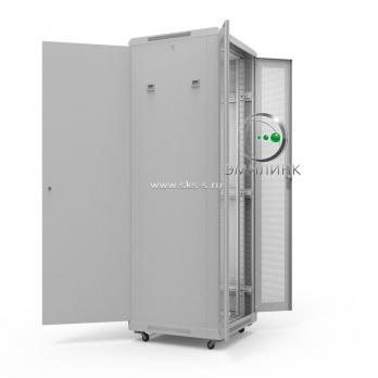 19" напольный шкаф ПРЕМИУМ 47U 600х600 мм, передняя дверь перфорация двойная, регулируемые опоры, RAL7035