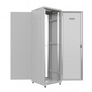 19" напольный шкаф ПРЕМИУМ 32U 600х600 мм, передняя дверь перфорация, регулируемые опоры, цвет серый