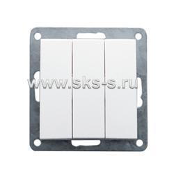 Выключатель 3-кл.  (схема 1+1+1) 16 A, 250 B (белый) LK60