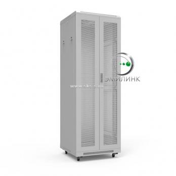19" напольный шкаф ПРЕМИУМ 47U 600х800 мм, передняя дверь перфорация двойная, регулируемые опоры, RAL7035