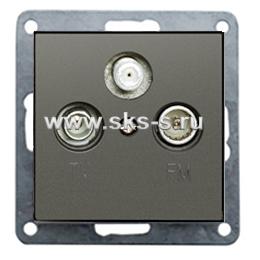 Накладка розетки TV+FM+SAT 2(3)  (черный бархат) LK80