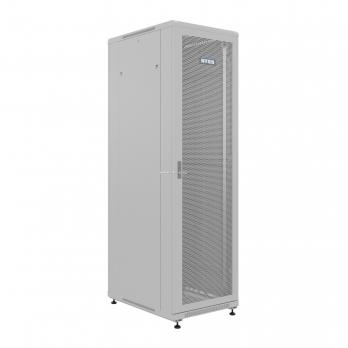19" напольный шкаф ПРЕМИУМ 42U 600х800 мм, передняя дверь перфорация, регулируемые опоры, цвет серый