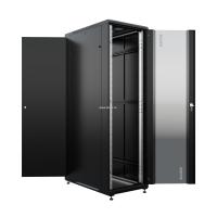 19" напольный шкаф ПРЕМИУМ 42U 800x1000 мм, передняя дверь стекло, регулируемые опоры, RAL9005