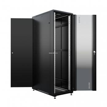 19" напольный шкаф ПРЕМИУМ 42U 800x1000 мм, передняя дверь стекло, регулируемые опоры, RAL9005