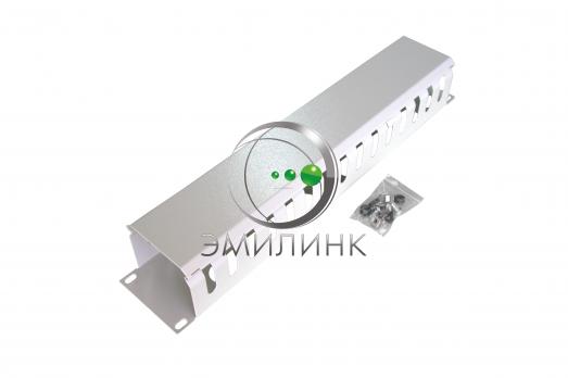 Горизонтальный кабельный органайзер с крышкой 19", 2U, глубиной 72 мм, металл, RAL 7035