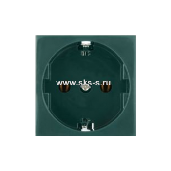 Розетка с з/к, без шторок (зеленый) LK45
