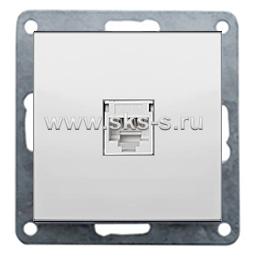 Розетка телефонная RJ-11 с накладкой (белый) LK80