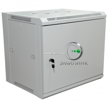 19" настенный шкаф ПРЕМИУМ с металлической дверью 6U 600x450x370 мм - боковые стенки съемные (разобранный) цвет серый