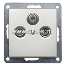 Накладка розетки TV+FM+SAT 2(3)  (белый) LK80