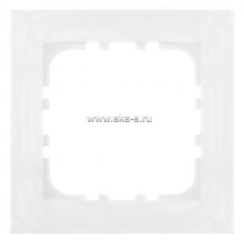 Рамка 1-постовая, натуральное стекло (белый) LK80